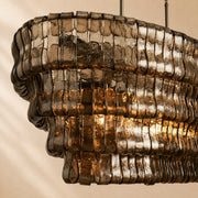 Erin Glass Oval Chandelier 54"W/65"W