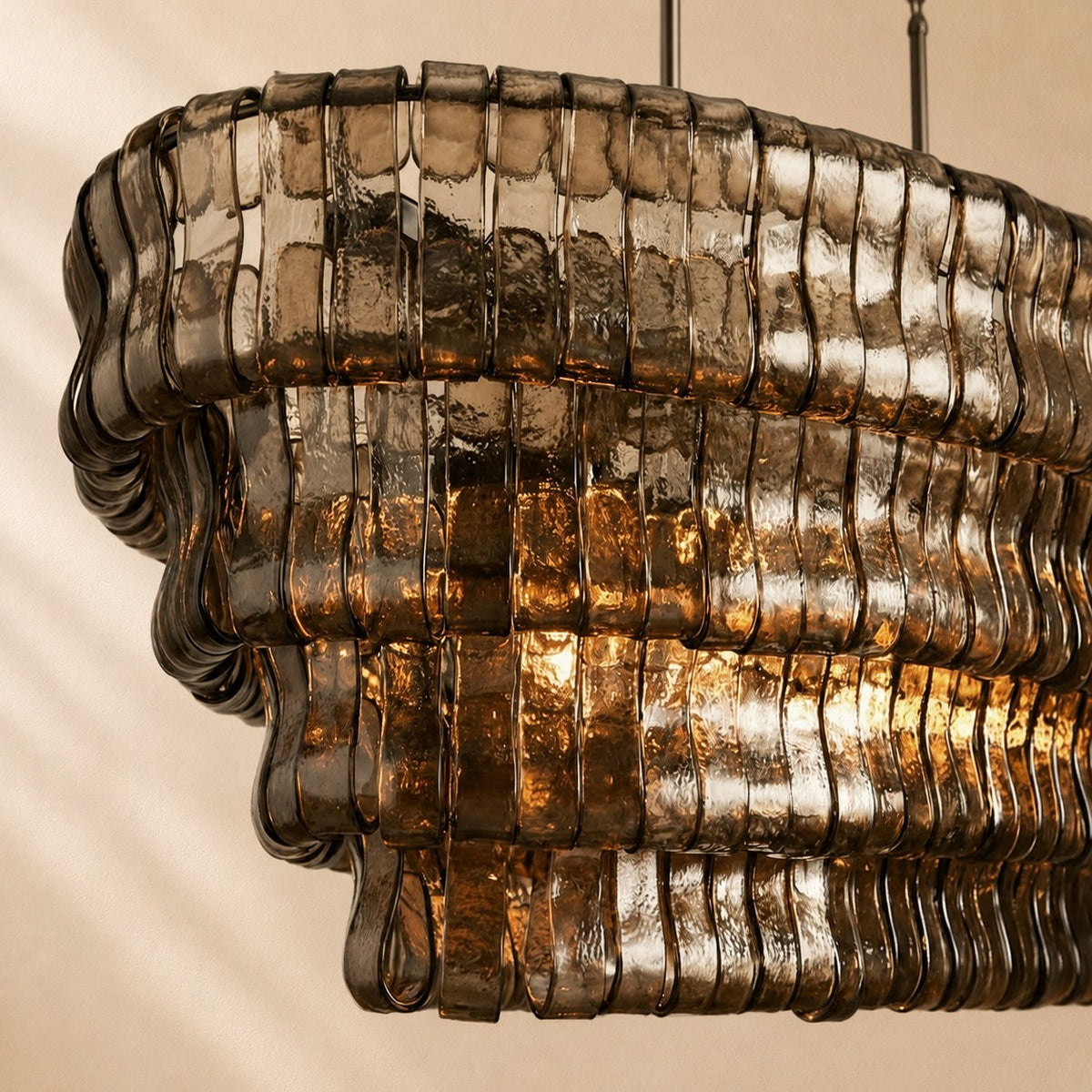 Erin Glass Oval Chandelier 54"W/65"W