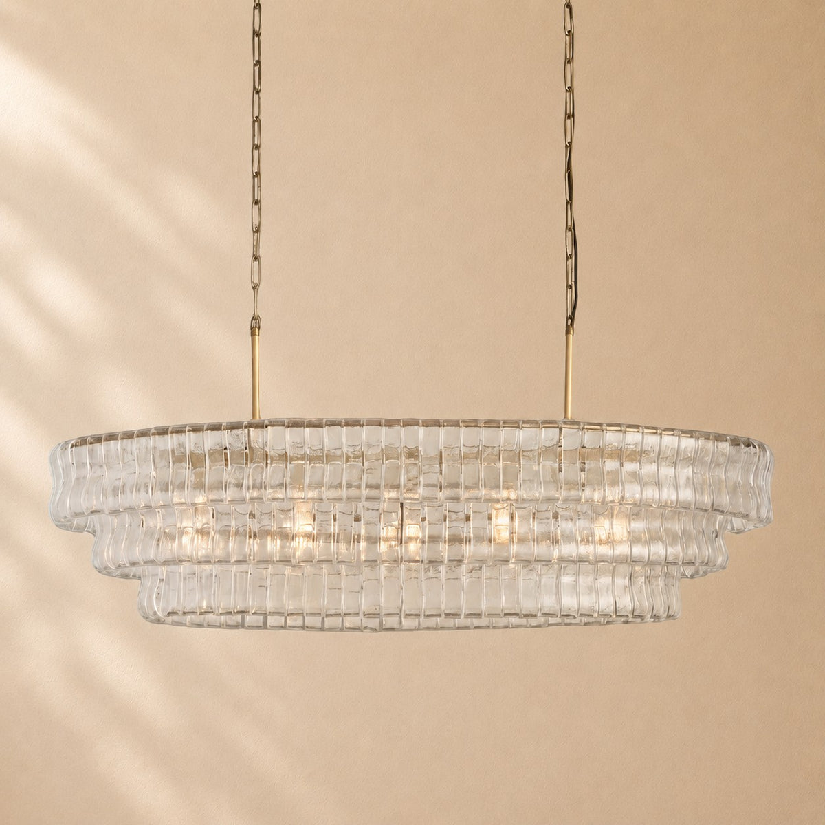 Erin Glass Oval Chandelier 54"W/65"W