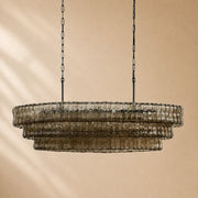Erin Glass Oval Chandelier 54"W/65"W