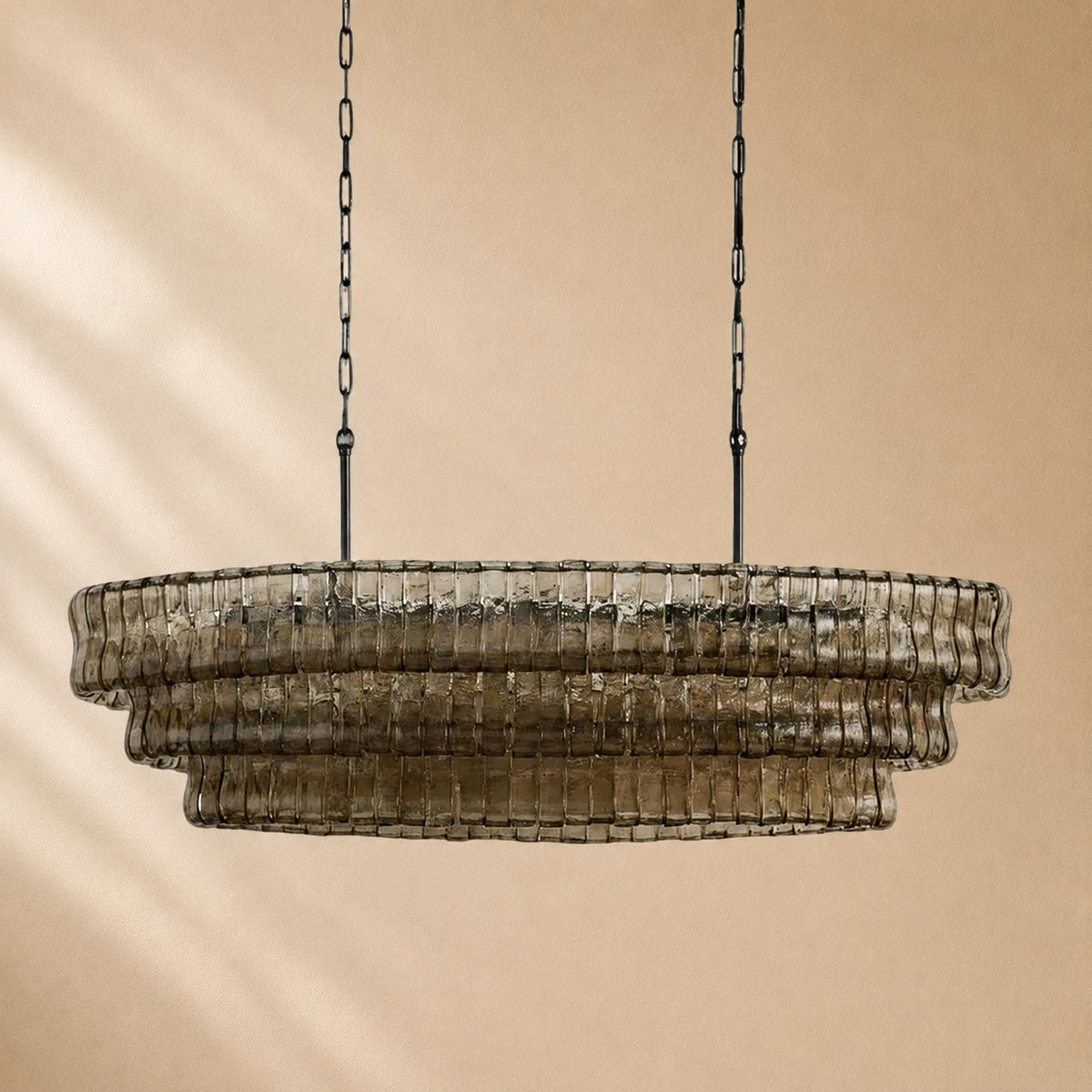 Erin Glass Oval Chandelier 54"W/65"W