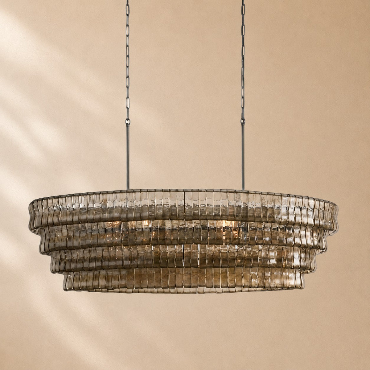 Erin Glass Oval Chandelier 54"W/65"W