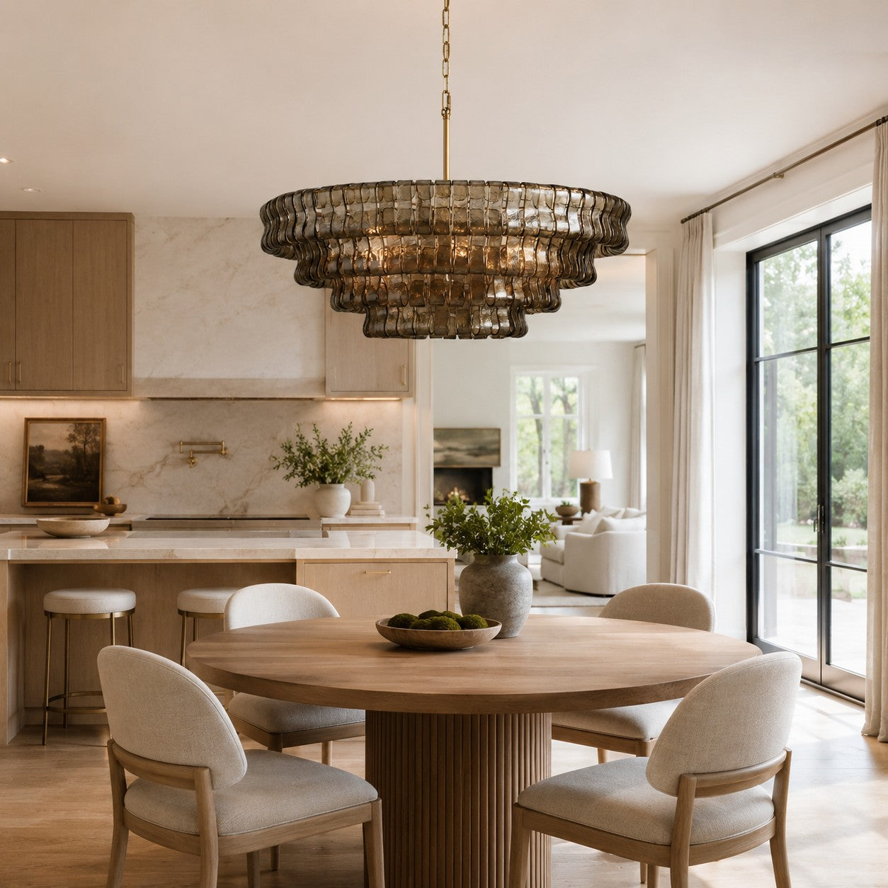 Erin Glass Round Chandelier
