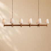 Harvey Leather Brass Linear Chandelier