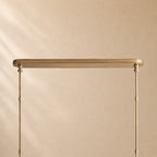 Harvey Leather Brass Linear Chandelier