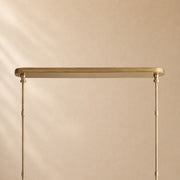 Harvey Leather Brass Linear Chandelier
