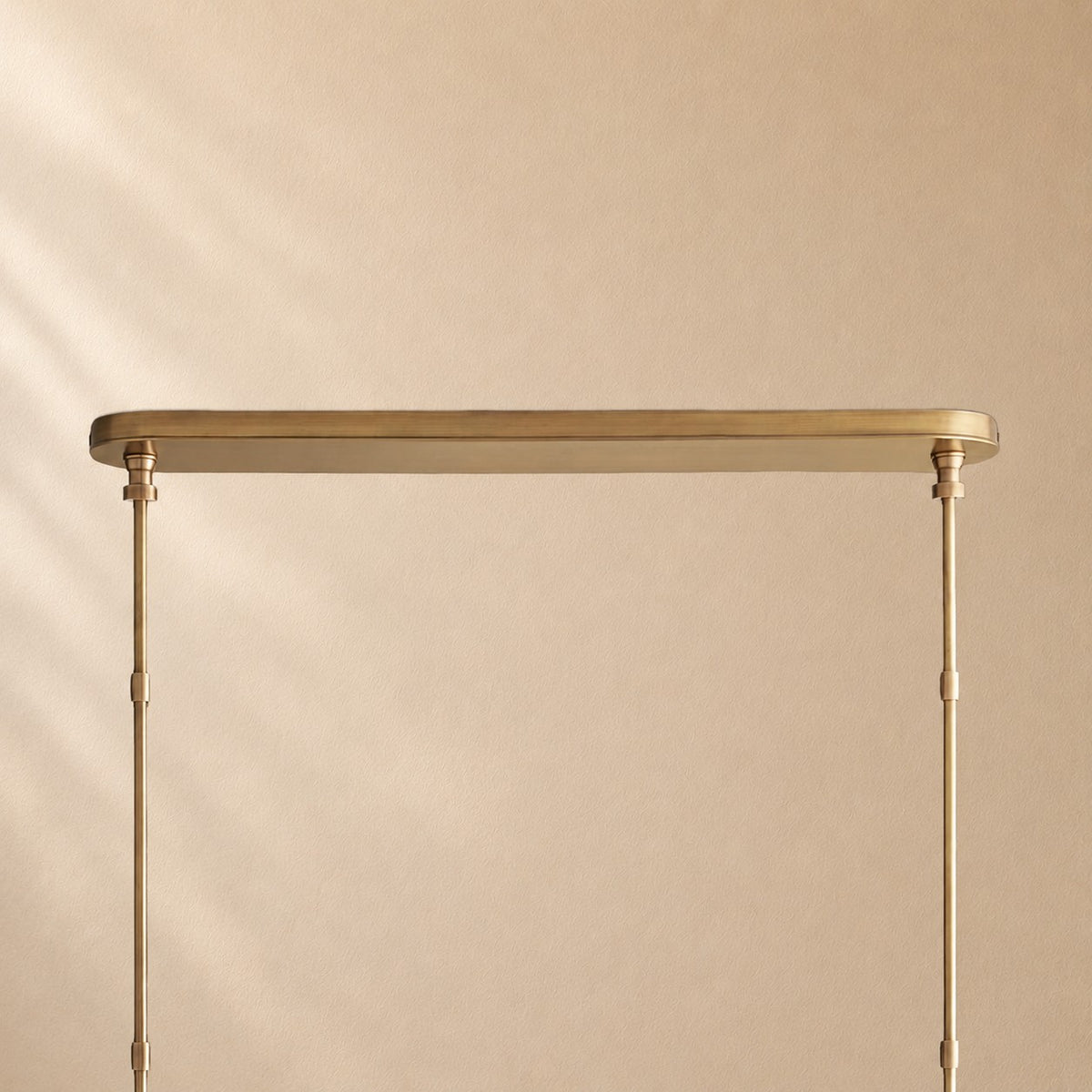 Harvey Leather Brass Linear Chandelier