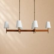 Harvey Leather Brass Linear Chandelier