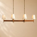 Harvey Leather Brass Linear Chandelier