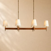 Harvey Leather Brass Linear Chandelier