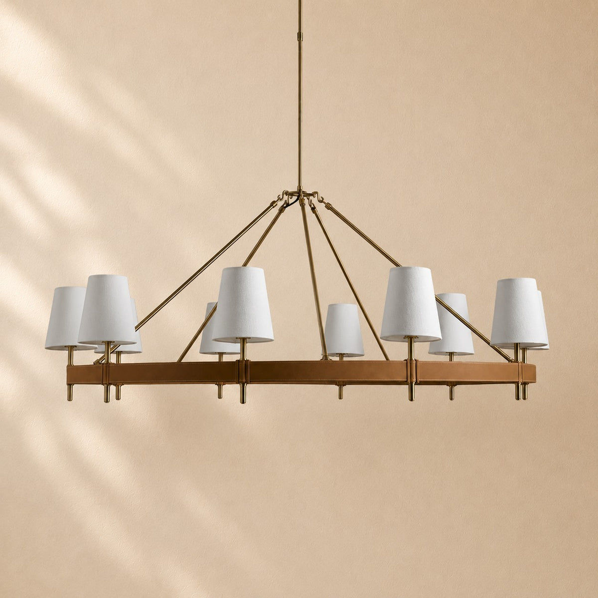 Harvey Round Brass Chandelier