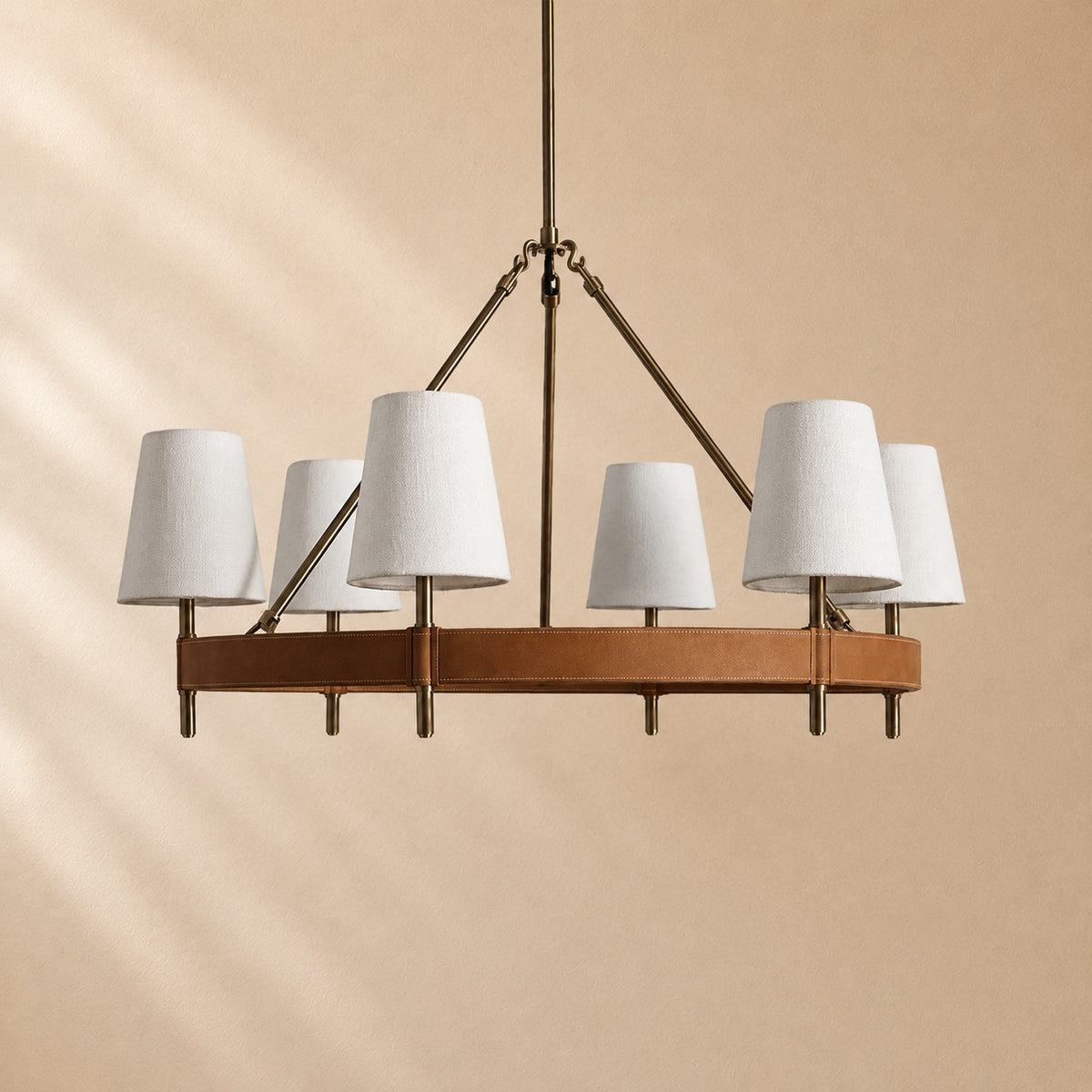 Harvey Round Brass Chandelier
