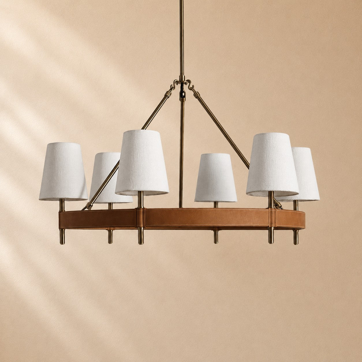 Harvey Round Brass Chandelier