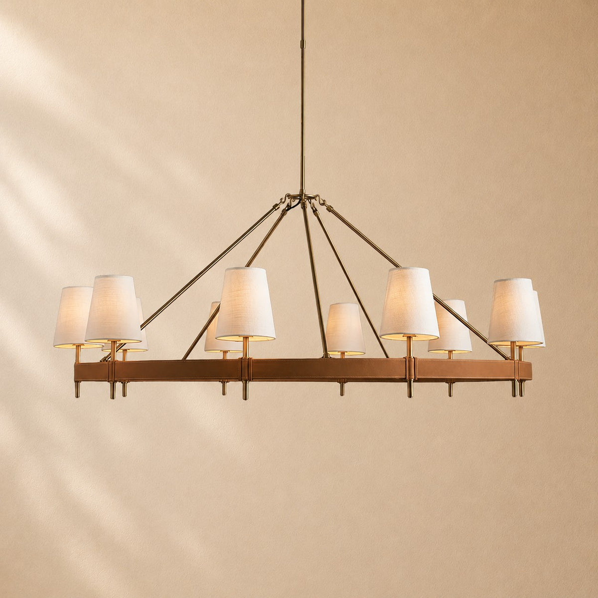 Harvey Round Brass Chandelier