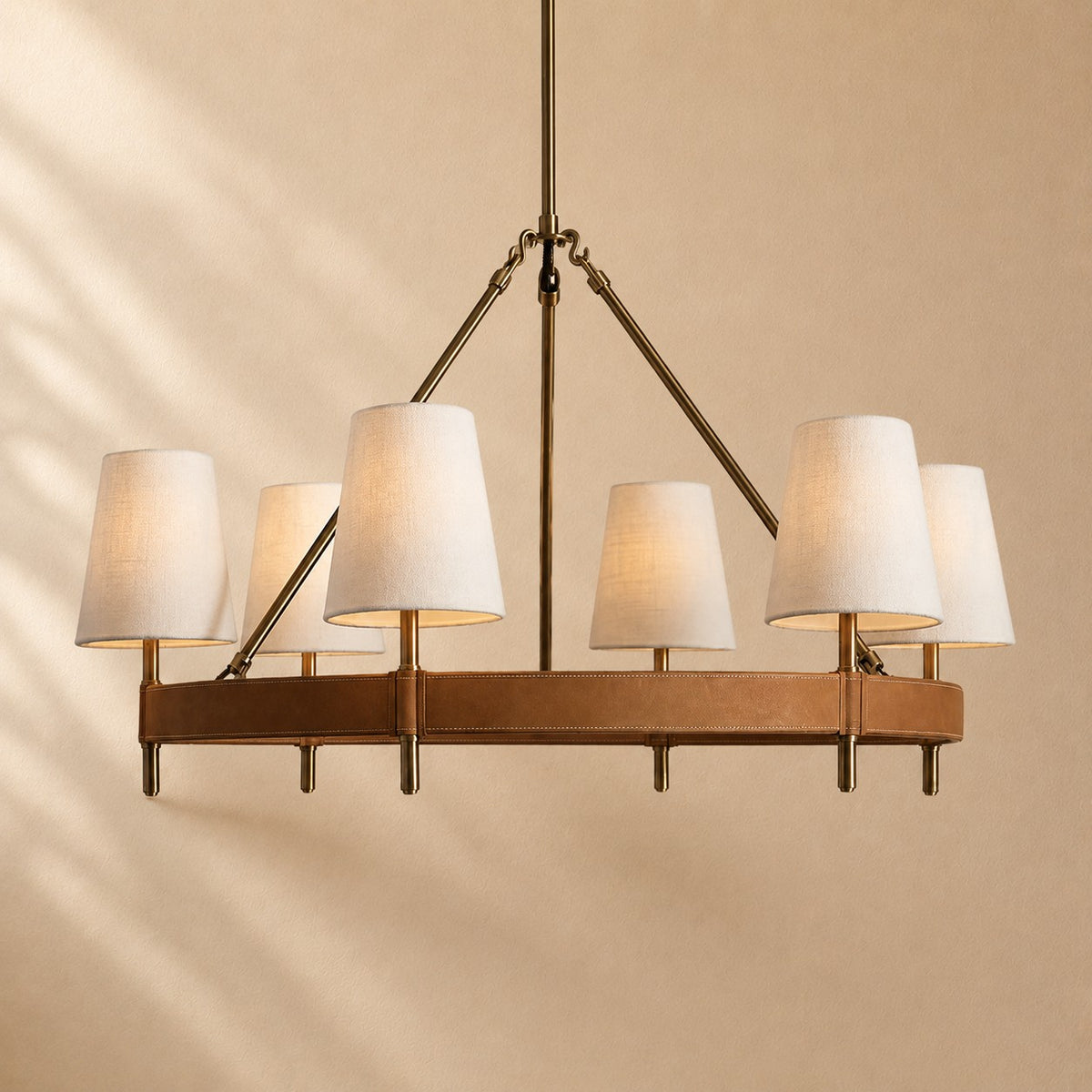 Harvey Round Brass Chandelier
