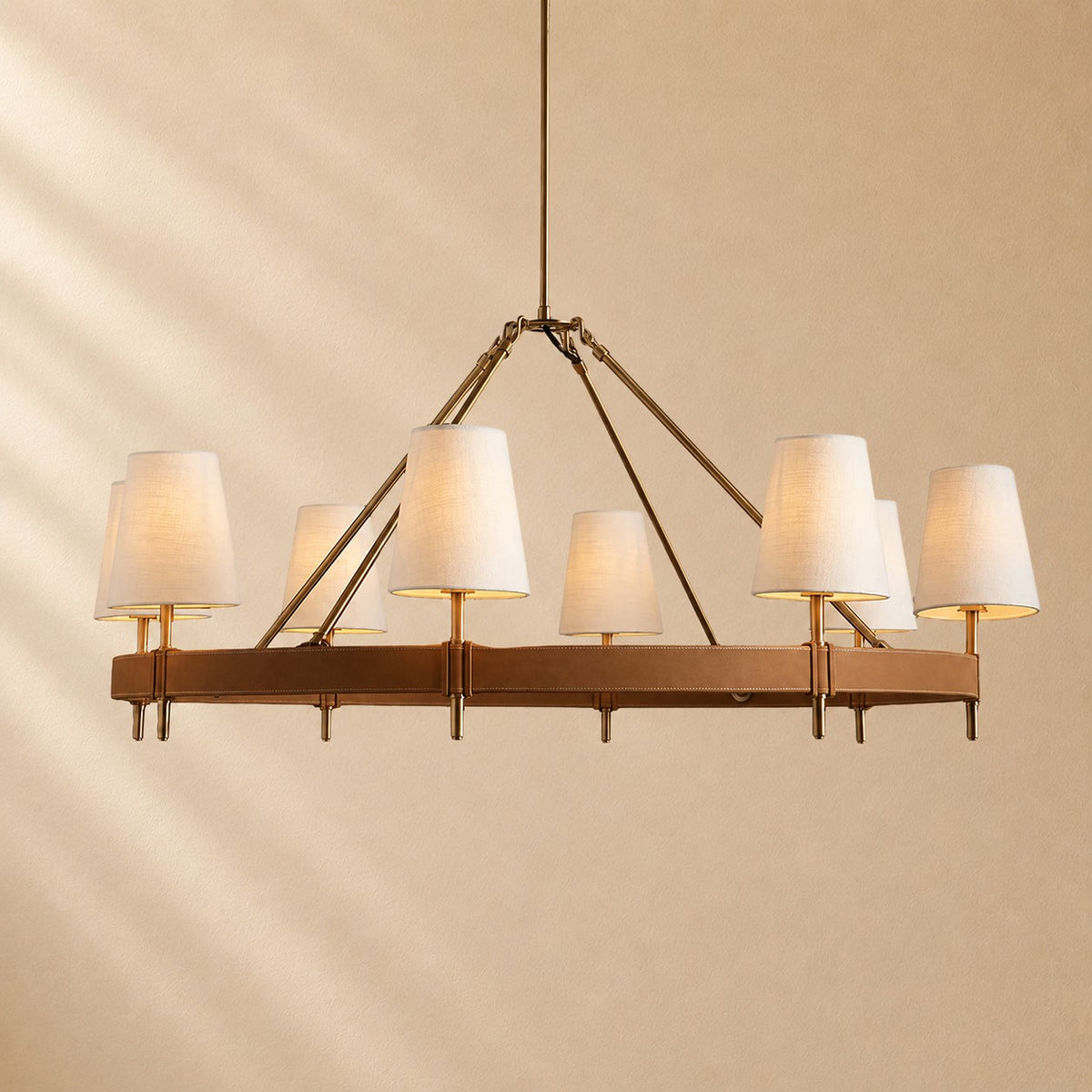 Harvey Round Brass Chandelier
