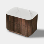 Haven Fluted Oak Stone Nightstand