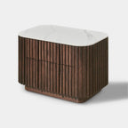 Haven Fluted Oak Stone Nightstand