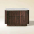 Haven Fluted Oak Stone Nightstand