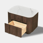 Haven Fluted Oak Stone Nightstand