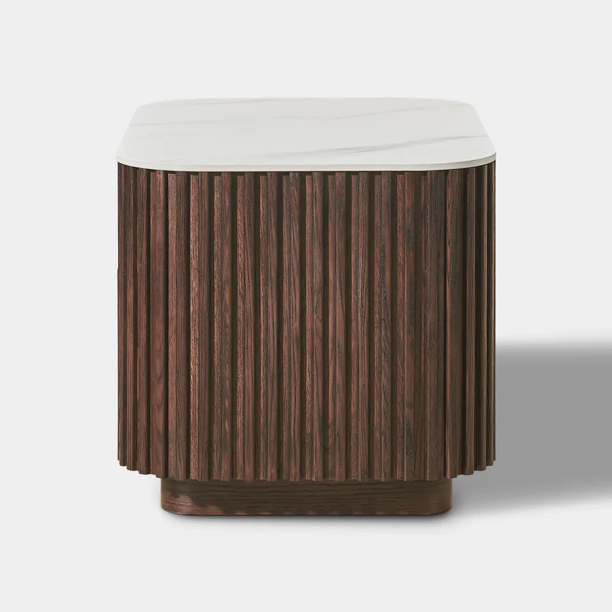Haven Fluted Oak Stone Nightstand