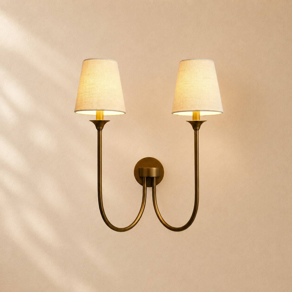 Hume 2 Light Curved Arm Wall Sconce