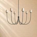 Hume 6-Light Curved Arm Chandelier with Linen Shades