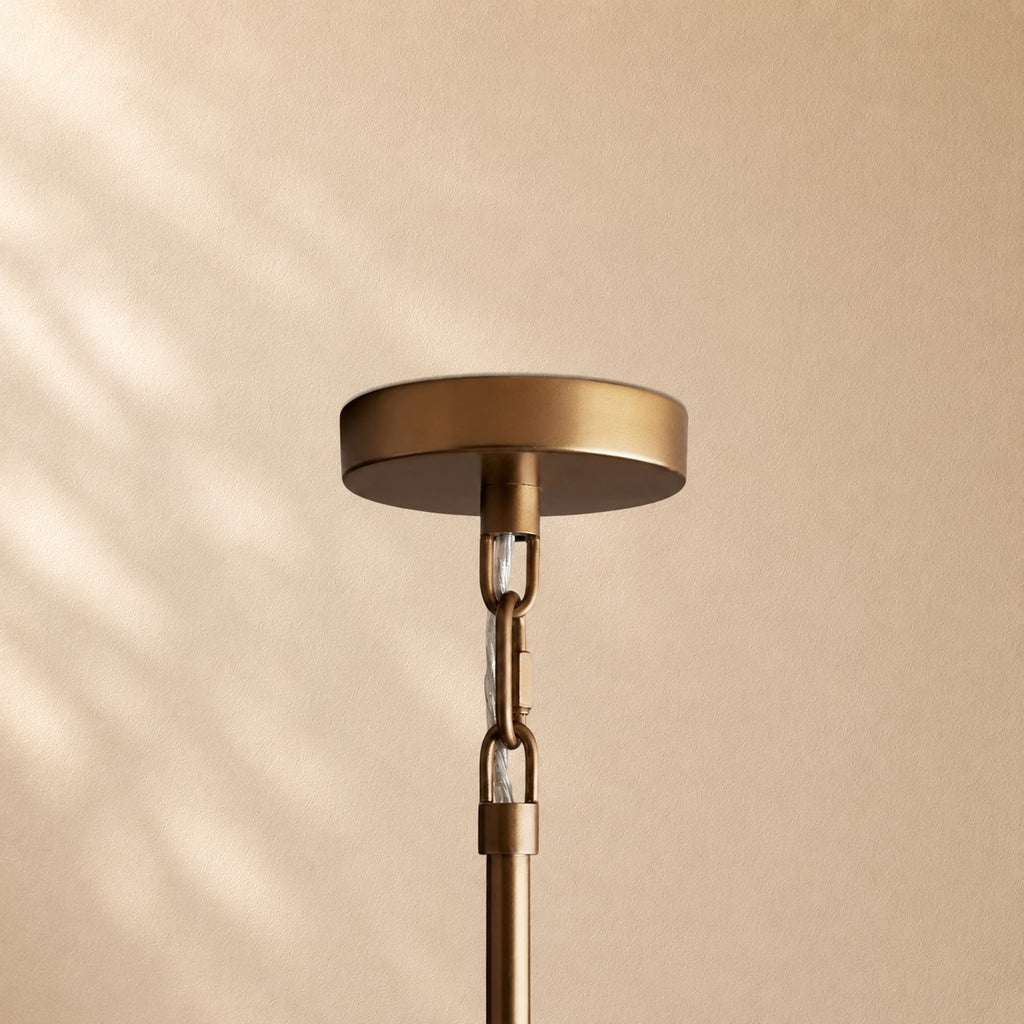Hume 6-Light Curved Arm Chandelier with Linen Shades
