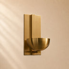 Josh Alabaster Bowl Wall Sconce with Brass Backplate
