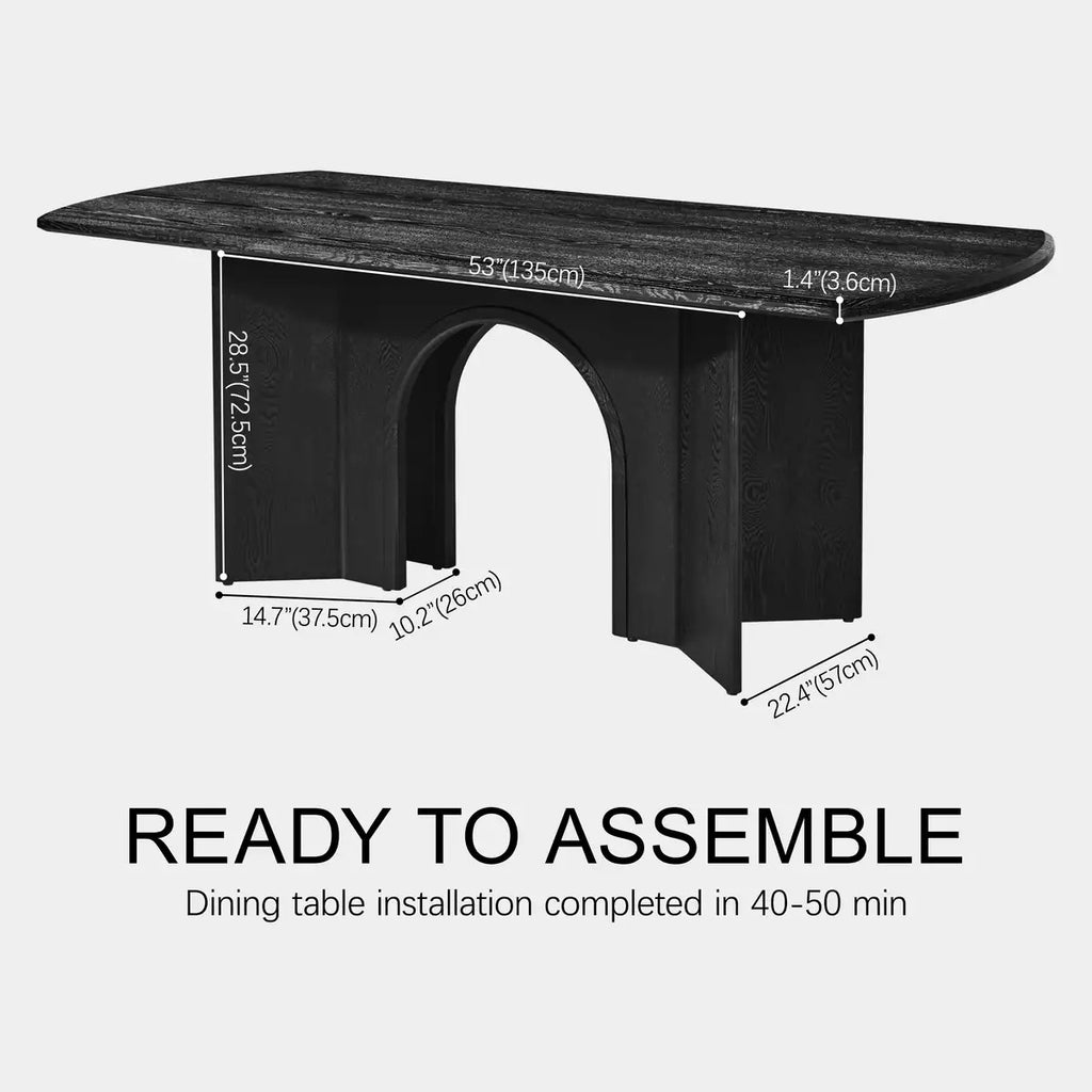 Kael Arch Solid Oak Dining Table 84“W