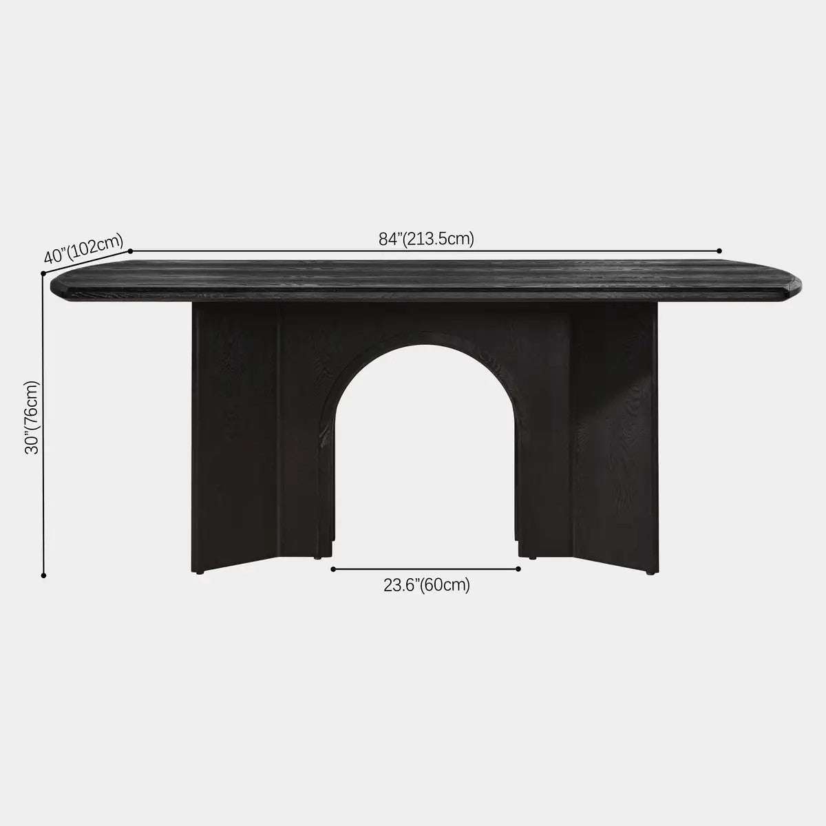 Kael Arch Solid Oak Dining Table 84“W