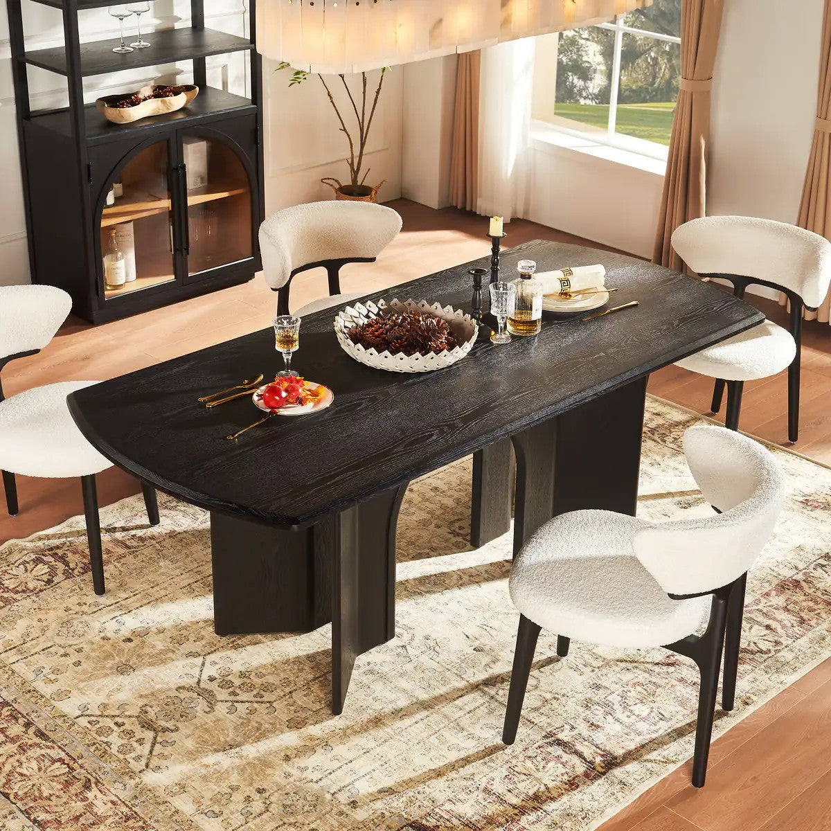 Kael Arch Solid Oak Dining Table 84“W