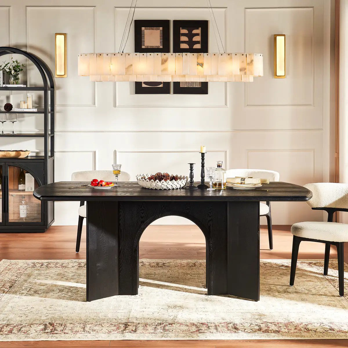 Kael Arch Solid Oak Dining Table 84“W