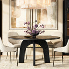 Kael Arch Solid Oak Round Dining Table 60"D