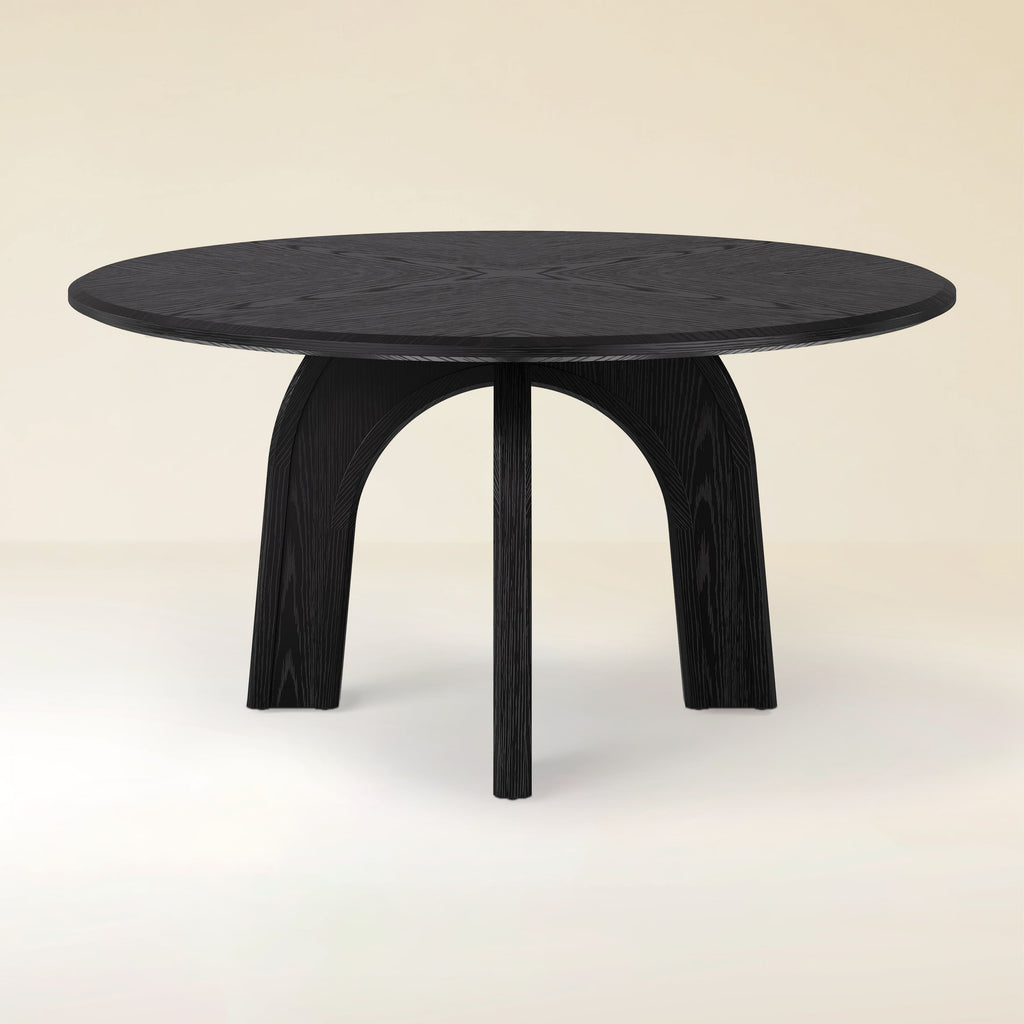 Kael Arch Solid Oak Round Dining Table 60"D