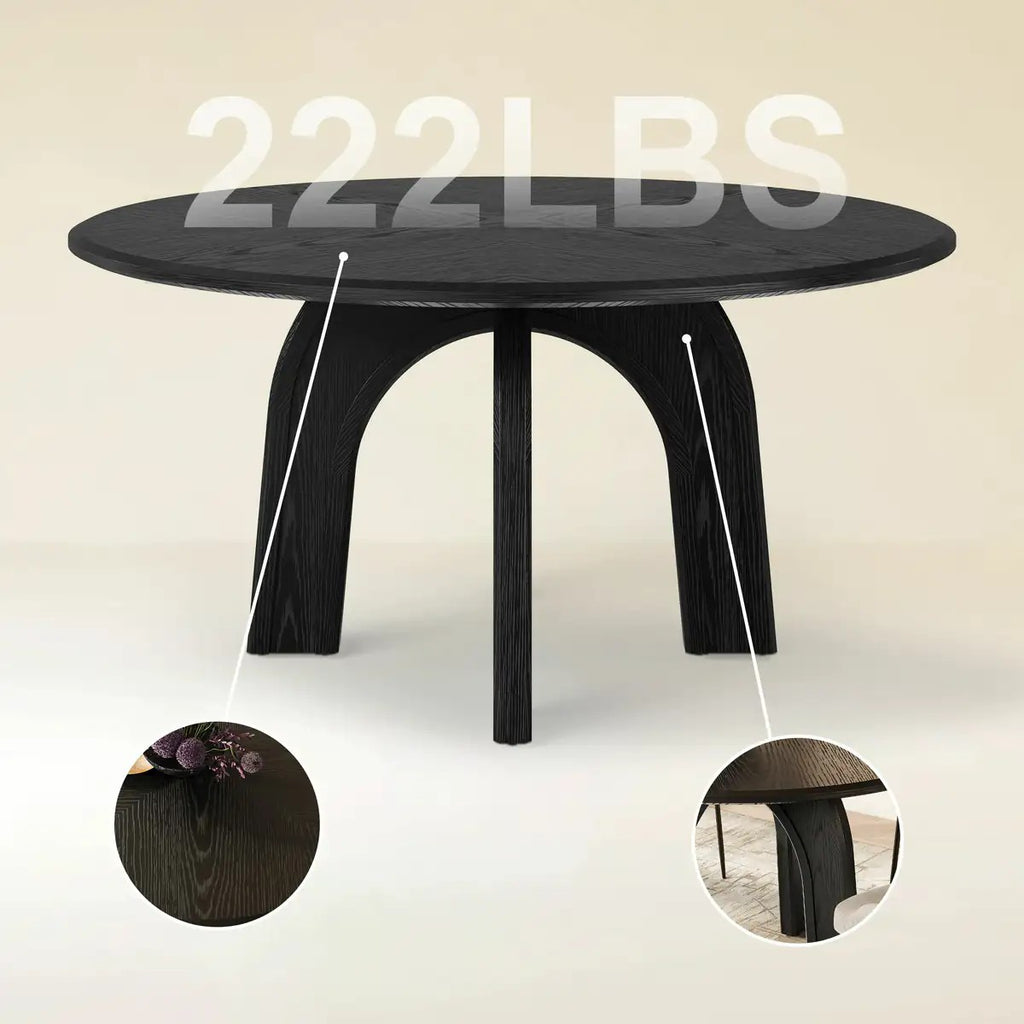 Kael Arch Solid Oak Round Dining Table 60"D