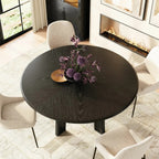 Kael Arch Solid Oak Round Dining Table 60"D