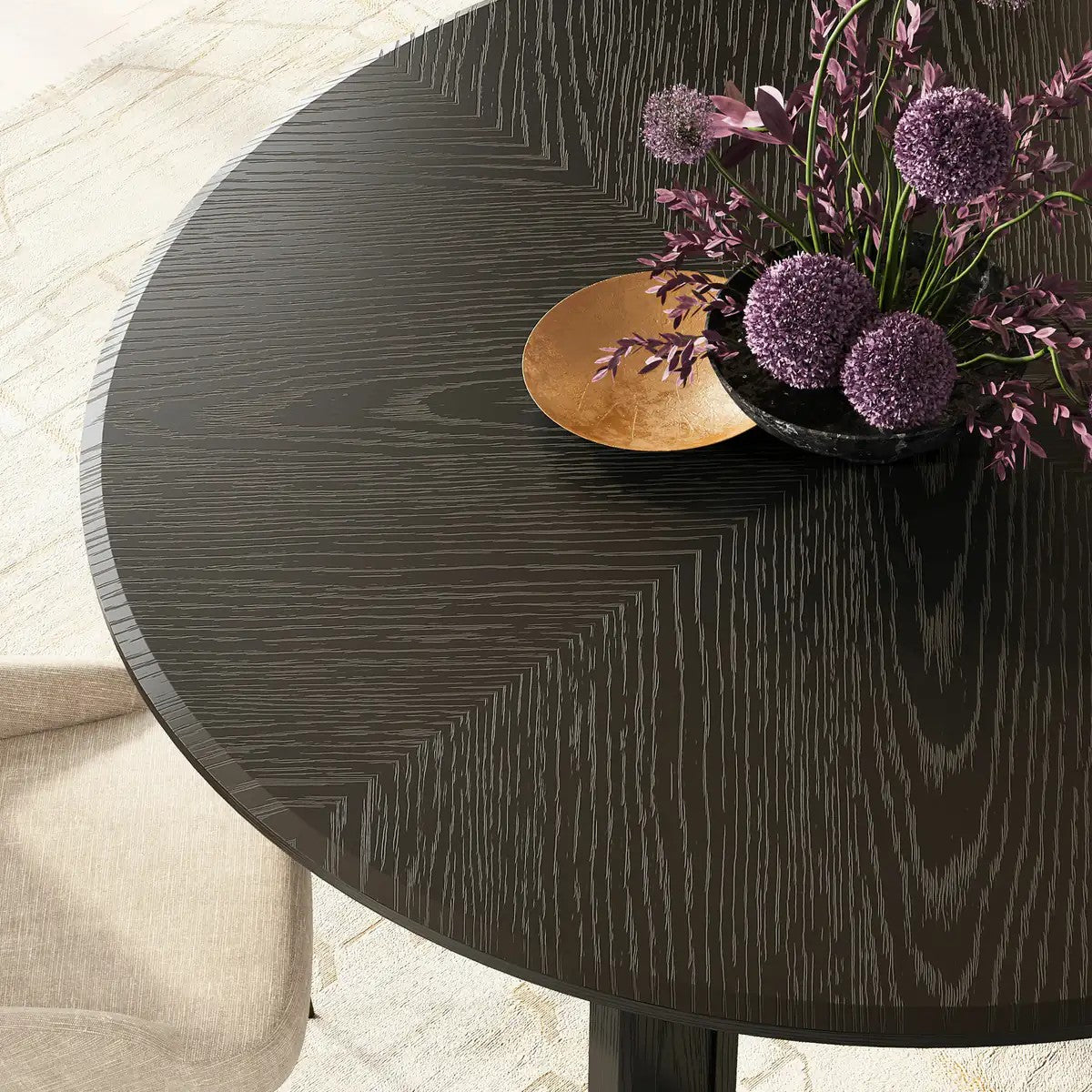 Kael Arch Solid Oak Round Dining Table 60"D