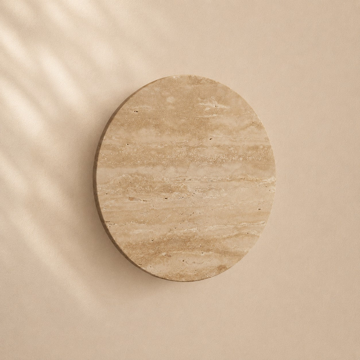 Leif Travertine Disc Outdoor Sconce