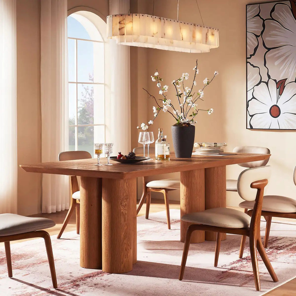 Lira Solid Oak Dining Table 86“W
