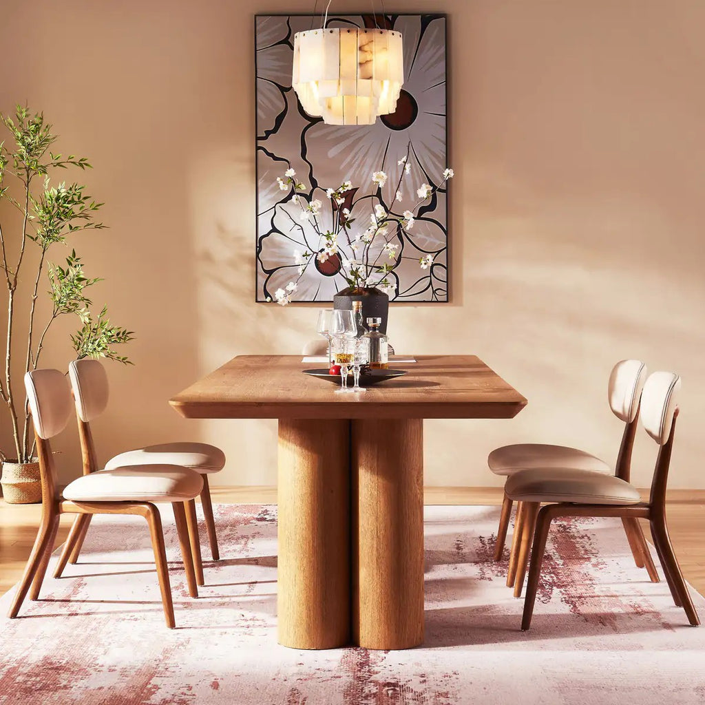 Lira Solid Oak Dining Table 86“W
