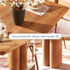 Lira Solid Oak Dining Table 86“W