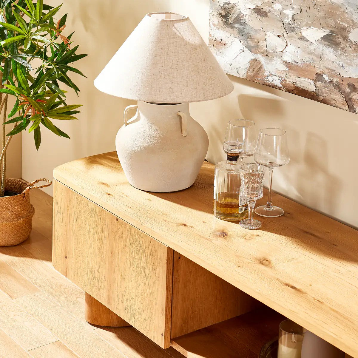 Lira Solid Oak Media Console