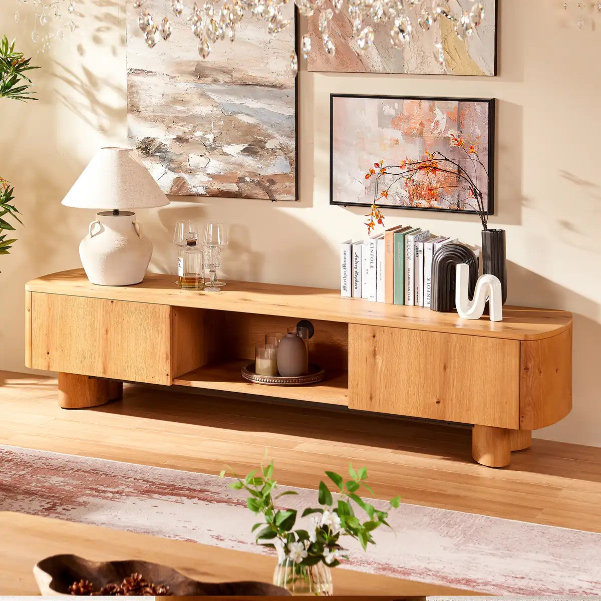 Lira Solid Oak Media Console