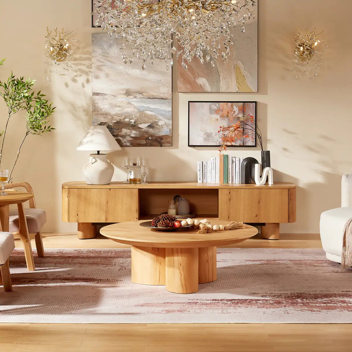 Lira Solid Oak Media Console