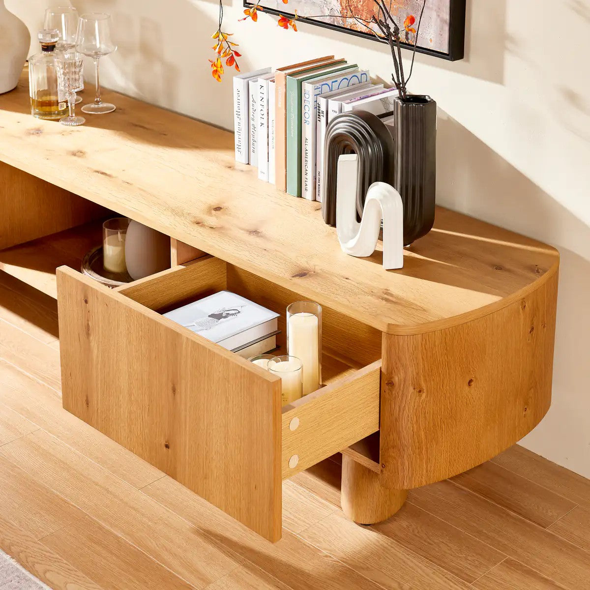 Lira Solid Oak Media Console