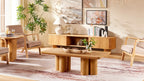 Lira Solid Oak Round Coffee Table 47"W