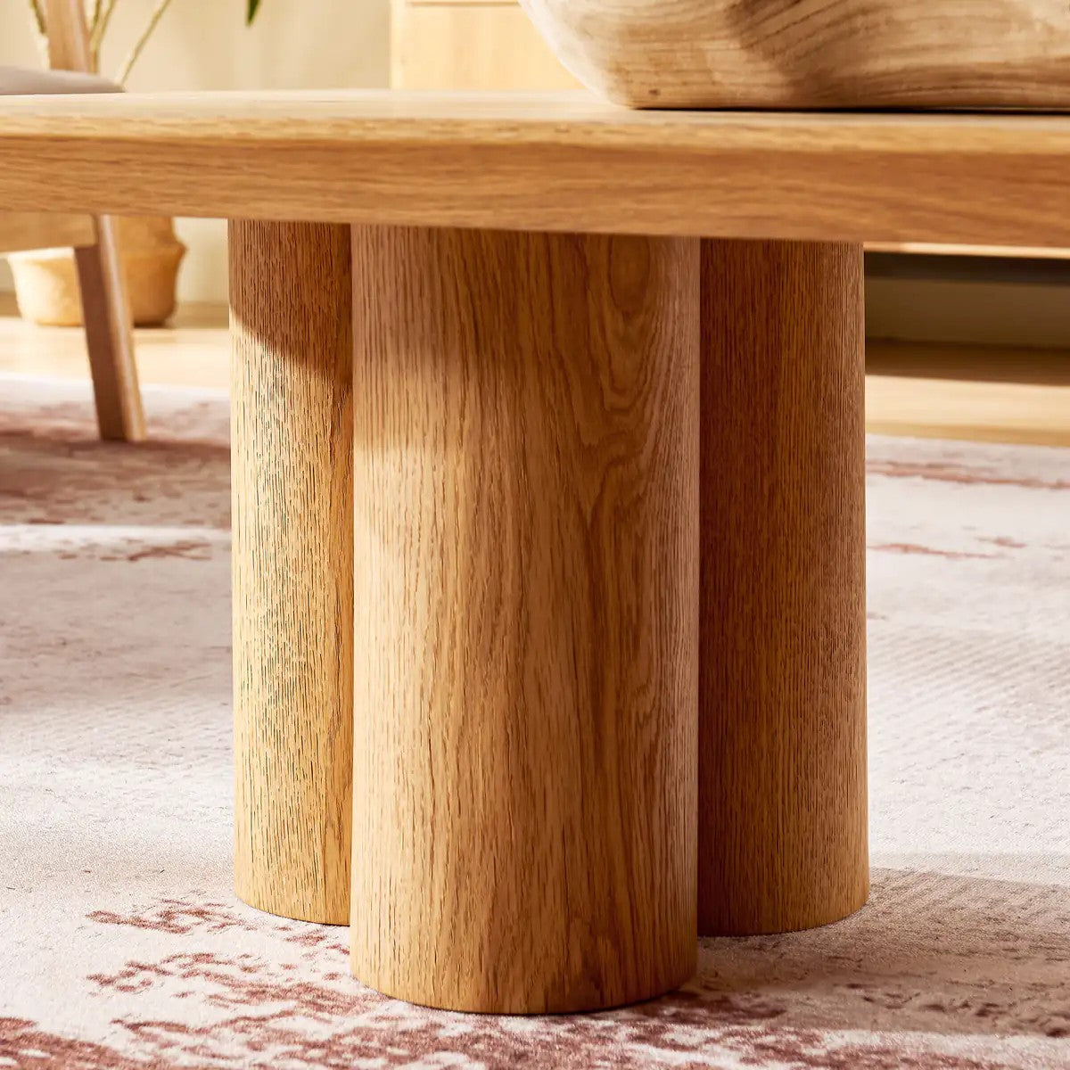 Lira Solid Oak Round Coffee Table 47"W