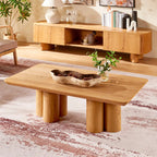 Lira Solid Oak Round Coffee Table 47"W