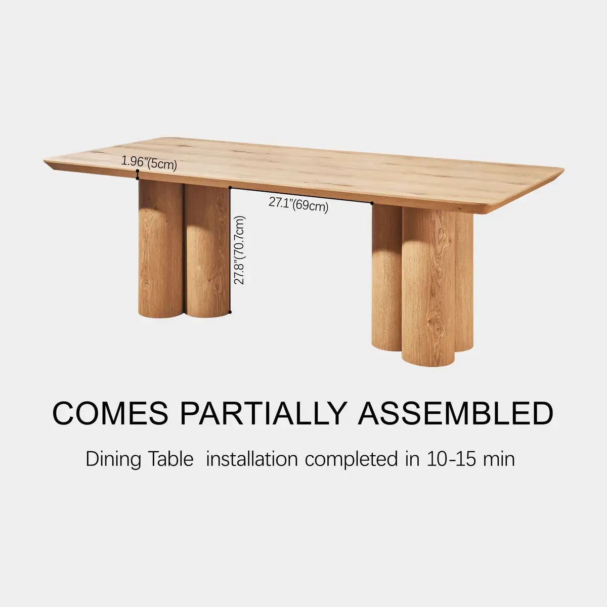 Lira Solid Oak Round Coffee Table 47"W